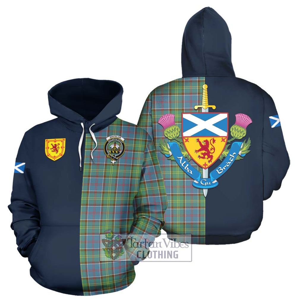 Whitelaw Tartan Hoodie Alba with Scottish Lion Royal Arm Half Style Zip Hoodie - Tartan Vibes Clothing