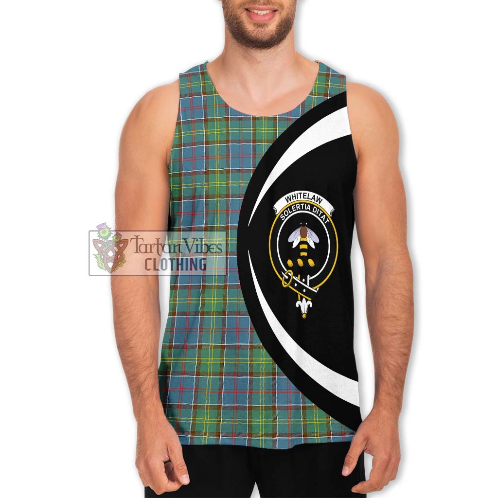 Whitelaw Tartan Men's Tank Top with Family Crest Circle Style Men - Tartan Vibes Clothing
