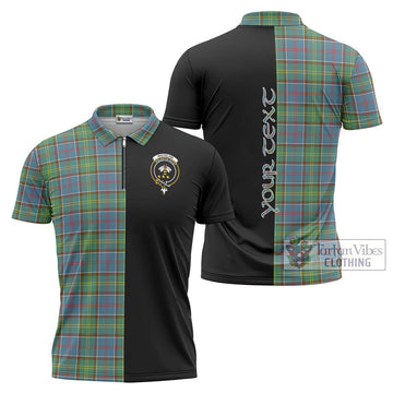 Whitelaw Tartan Zipper Polo Shirt with Family Crest and Half Of Me Style Unisex - Tartan Vibes Clothing