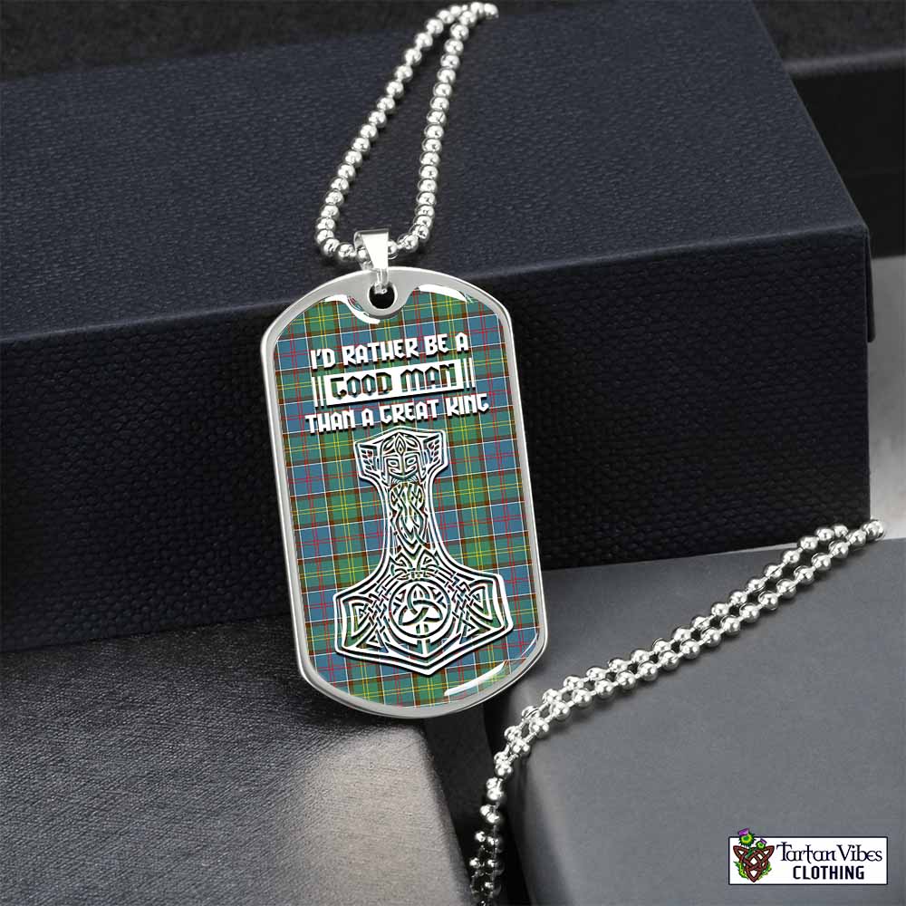 Whitelaw Tartan Dog Tag Necklace Viking Mjolnir Style Silver No - Tartan Vibes Clothing