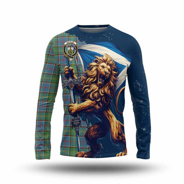 Whitelaw Tartan Family Crest Long Sleeve T-Shirt with Scottish Majestic Lion Unisex - Tartan Vibes Clothing