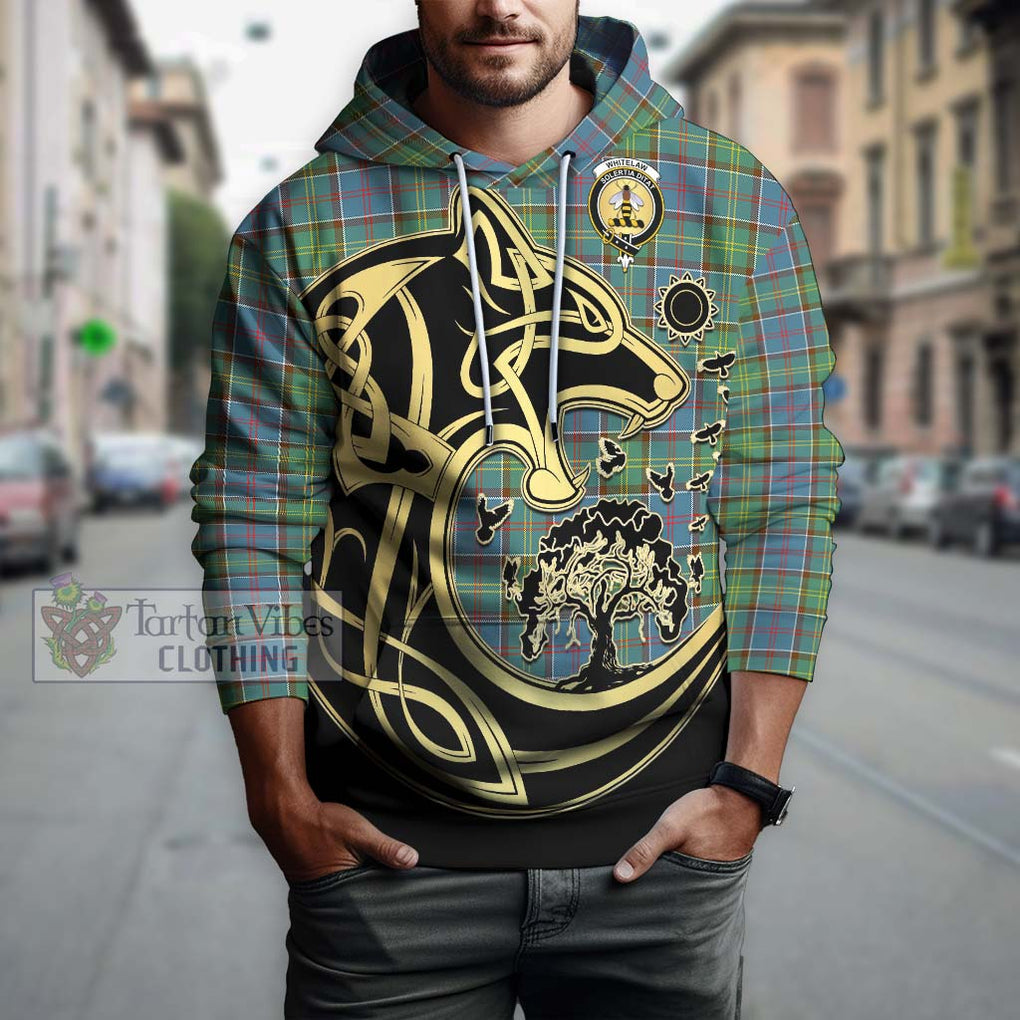 Whitelaw Tartan Hoodie with Family Crest Celtic Wolf Style Zip Hoodie - Tartan Vibes Clothing