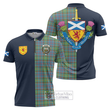 Whitelaw Tartan Zipper Polo Shirt Alba with Scottish Lion Royal Arm Half Style Unisex - Tartan Vibes Clothing