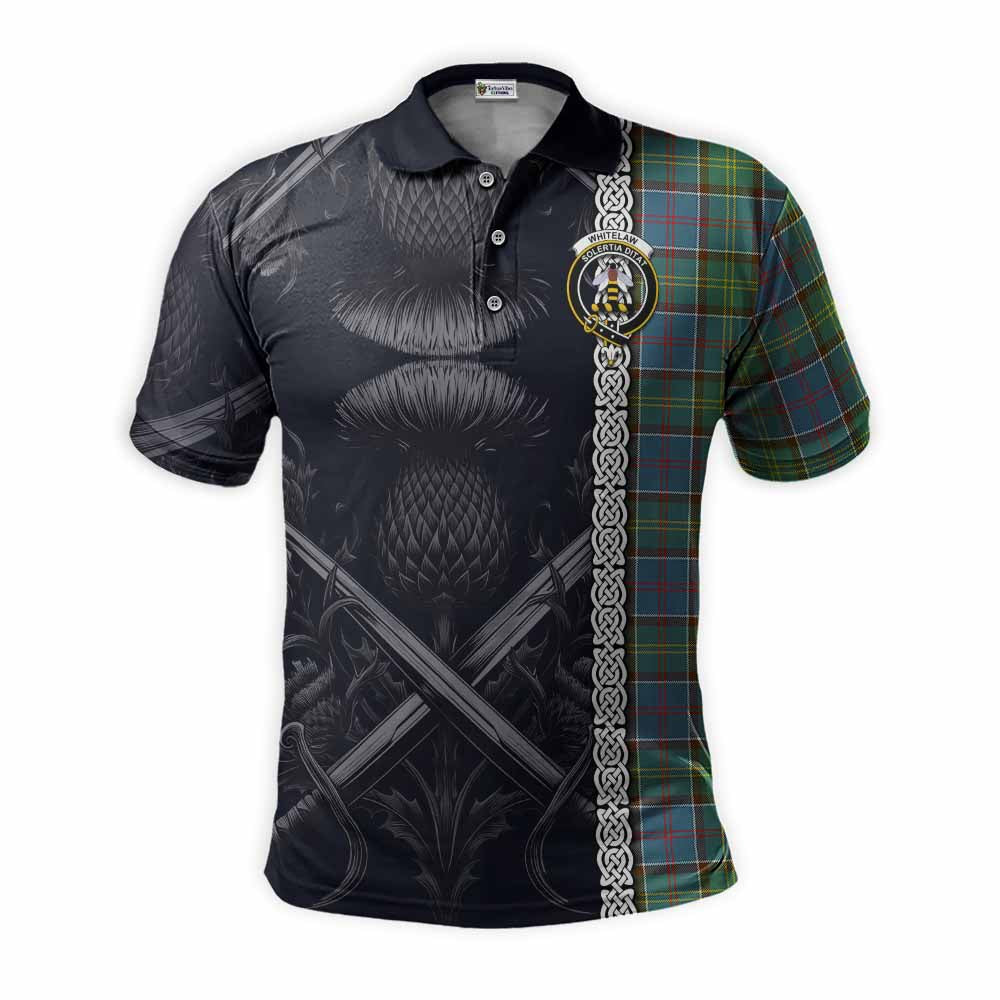 Whitelaw Tartan Polo Shirt with Family Crest Cross Sword Thistle Celtic Vibes Kid - Tartan Vibes Clothing