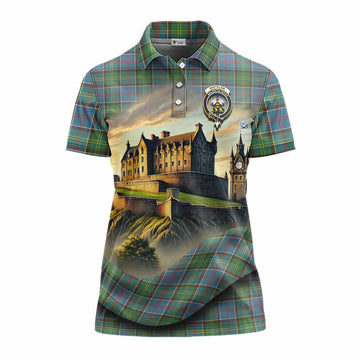 Whitelaw Tartan Family Crest Women's Polo Shirt with Scottish Ancient Castle Style Women - Tartan Vibes Clothing