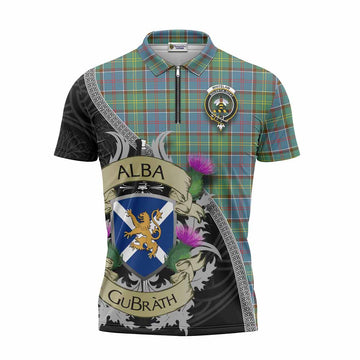 Whitelaw Tartan Family Crest Zipper Polo Shirt Lion Rampant Royal Thistle Shield Celtic Inspired Unisex - Tartan Vibes Clothing