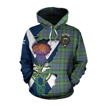 Tartan Vibes Clothing Whitelaw Tartan Family Crest Cotton Hoodie Scottish Thistle Celtic Inspired