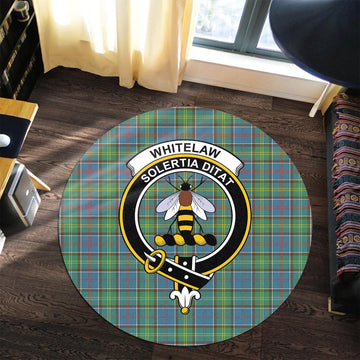 Whitelaw Tartan Round Rug with Family Crest Premium Round Rug - Tartan Vibes Clothing
