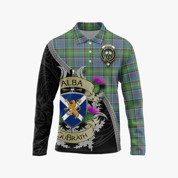 Whitelaw Tartan Family Crest Long Sleeve Polo Shirt Lion Rampant Royal Thistle Shield Celtic Inspired Unisex - Tartan Vibes Clothing