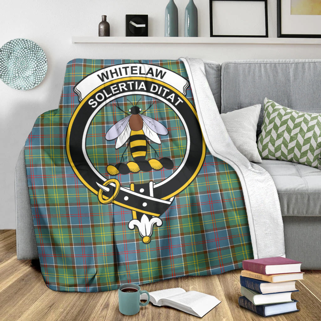 Whitelaw Tartan Blanket with Family Crest X-Large 59 x 79 inches 150 x 200 cm - Tartan Vibes Clothing