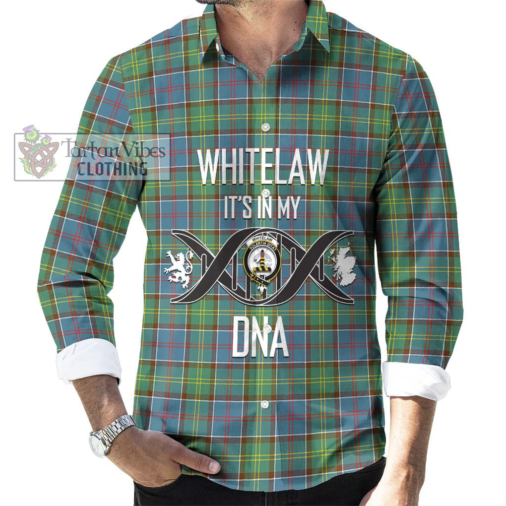 Whitelaw Tartan Long Sleeve Button Shirt with Family Crest DNA In Me Style Men's Shirt S - Tartanvibesclothing Shop