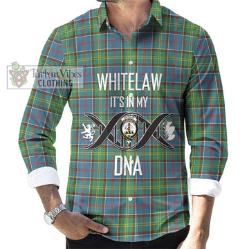 Whitelaw Tartan Long Sleeve Button Shirt with Family Crest DNA In Me Style Men's Shirt S - Tartanvibesclothing Shop