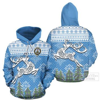 Whitelaw Clan Christmas Hoodie Celtic Reindeer Style Zip Hoodie - Tartan Vibes Clothing