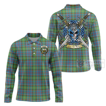 Whitelaw Tartan Long Sleeve Polo Shirt with Family Crest Celtic Skull Style Unisex - Tartan Vibes Clothing