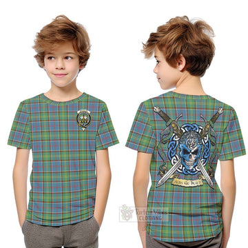 Whitelaw Tartan Kid T-Shirt with Family Crest Celtic Skull Style Youth XL Size14 - Tartan Vibes Clothing