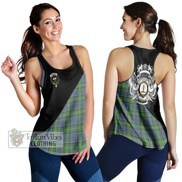 Whitelaw Tartan Women's Racerback Tanks with Family Crest and Military Logo Style 4XL - Tartan Vibes Clothing
