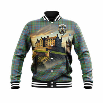 Whitelaw Tartan Family Crest Baseball Jacket with Scottish Ancient Castle Style Unisex - Tartan Vibes Clothing