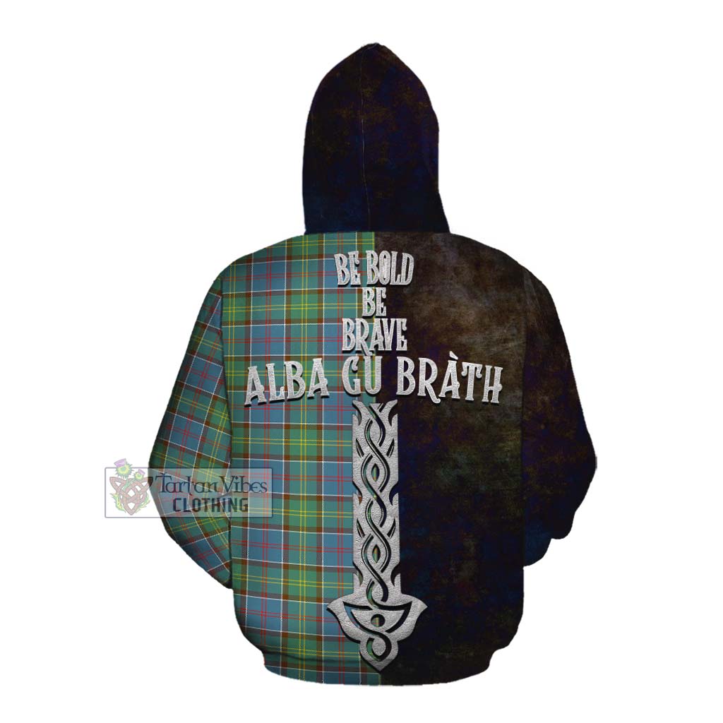 Tartan Vibes Clothing Whitelaw Tartan Family Crest Cotton Hoodie Alba Gu Brath Be Brave Lion Ancient Style