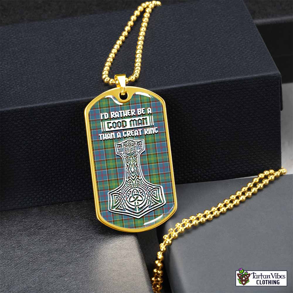 Whitelaw Tartan Dog Tag Necklace Viking Mjolnir Style Gold No - Tartan Vibes Clothing