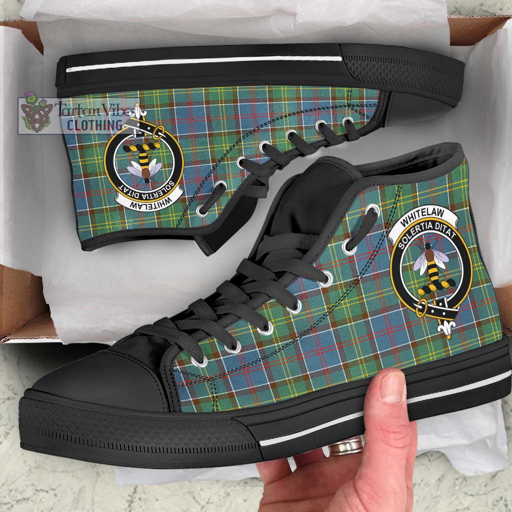 Whitelaw Tartan High Top Shoes with Family Crest - Tartan Vibes Clothing