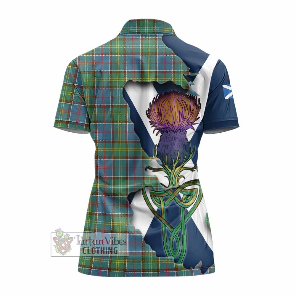 Tartan Vibes Clothing Whitelaw Tartan Family Crest Women's Polo Shirt Scottish Thistle Celtic Inspired