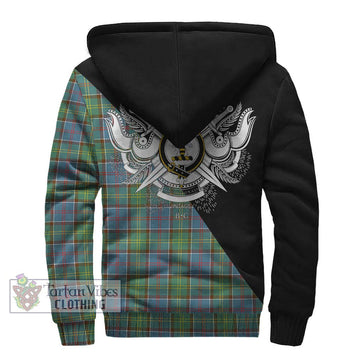 Whitelaw Tartan Sherpa Hoodie with Family Crest and Military Logo Style - Tartan Vibes Clothing