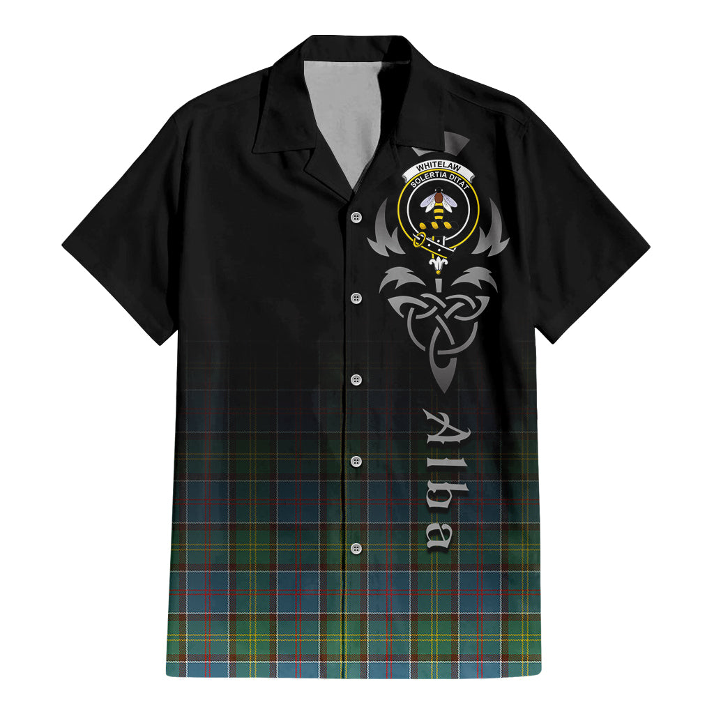 Whitelaw Tartan Hawaiian Shirt Shirt Featuring Alba Gu Brath Family Crest Celtic Inspired - Tartan Vibes Clothing