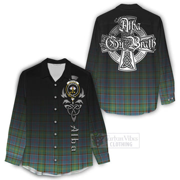Whitelaw Tartan Women's Casual Shirt Featuring Alba Gu Brath Family Crest Celtic Inspired - Tartan Vibes Clothing