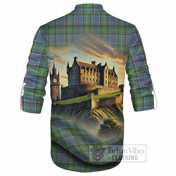 Whitelaw Tartan Family Crest Ghillie Kilt Shirt with Scottish Ancient Castle Style - Tartan Vibes Clothing