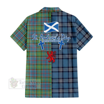 Whitelaw Tartan Hawaiian Shirt Happy St. Andrew's Day Half Tartan Style - Tartan Vibes Clothing