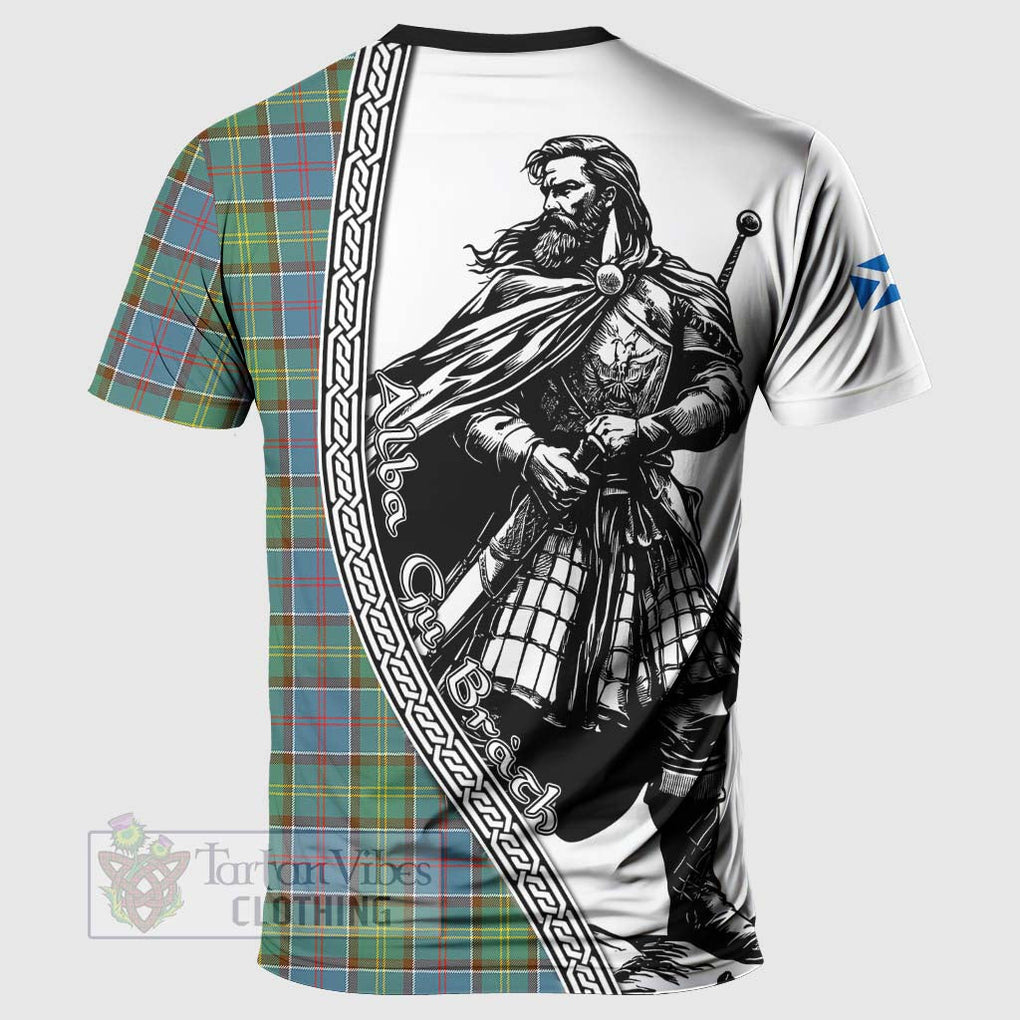 Whitelaw Tartan Clan Crest T-Shirt with Highlander Warrior Celtic Style - Tartan Vibes Clothing