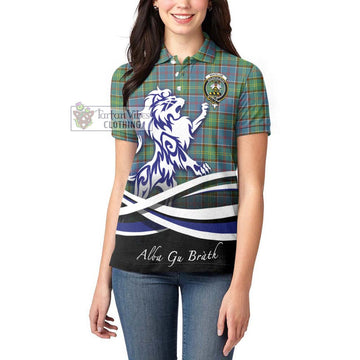 Whitelaw Tartan Women's Polo Shirt with Alba Gu Brath Regal Lion Emblem - Tartan Vibes Clothing
