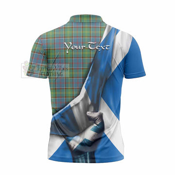 Whitelaw Tartan Zipper Polo Shirt with Family Crest Scotland Patriotic Style - Tartan Vibes Clothing