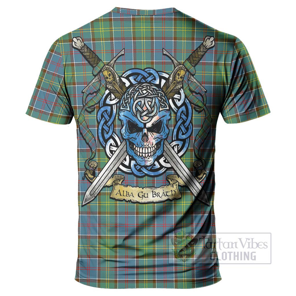 Whitelaw Tartan T-Shirt with Family Crest Celtic Skull Style - Tartan Vibes Clothing