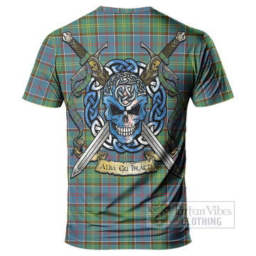 Whitelaw Tartan T-Shirt with Family Crest Celtic Skull Style - Tartan Vibes Clothing