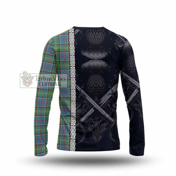 Whitelaw Tartan Long Sleeve T-Shirt with Family Crest Cross Sword Thistle Celtic Vibes - Tartan Vibes Clothing