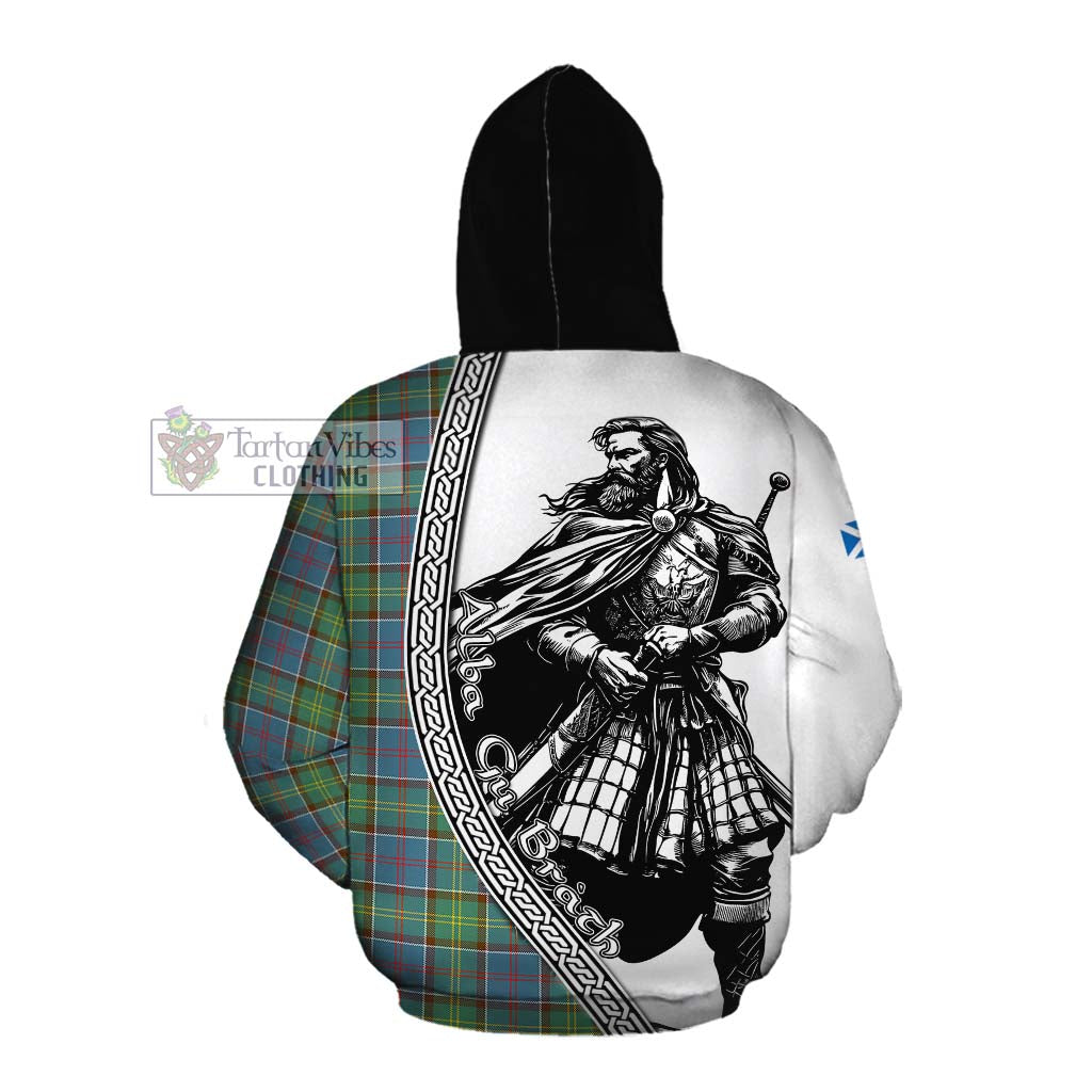 Whitelaw Tartan Clan Crest Cotton Hoodie with Highlander Warrior Celtic Style Pullover Hoodie - Tartan Vibes Clothing