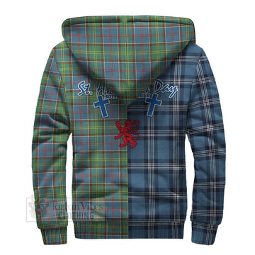 Whitelaw Tartan Sherpa Hoodie Happy St. Andrew's Day Half Tartan Style - Tartan Vibes Clothing