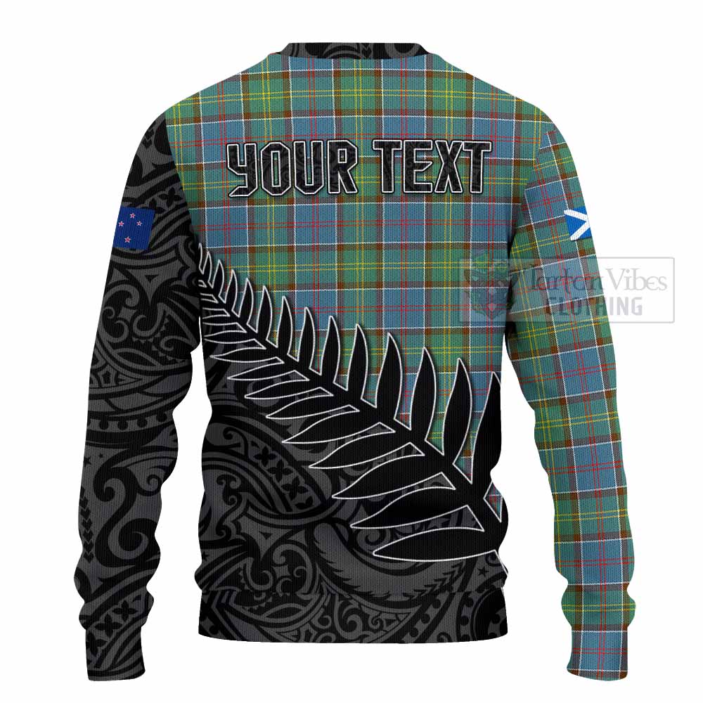 Whitelaw Crest Tartan Knitted Sweater with New Zealand Silver Fern Half Style - Tartan Vibes Clothing