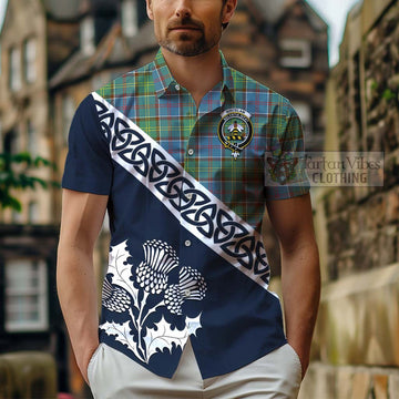 Whitelaw Tartan Hawaiian Shirt Featuring Thistle and Scotland Map - Tartan Vibes Clothing
