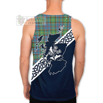 Whitelaw Tartan Men's Tank Top Featuring Thistle and Scotland Map - Tartan Vibes Clothing
