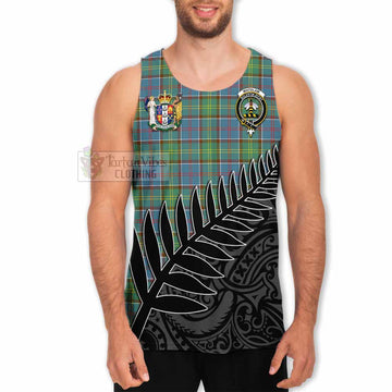 Whitelaw Crest Tartan Men's Tank Top with New Zealand Silver Fern Half Style - Tartan Vibes Clothing