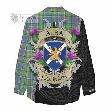Whitelaw Tartan Family Crest Women's Casual Shirt Lion Rampant Royal Thistle Shield Celtic Inspired - Tartan Vibes Clothing
