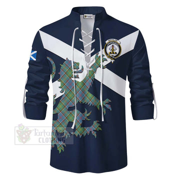 Whitelaw Tartan Lion Rampant Ghillie Kilt Shirt Proudly Display Your Heritage with Alba Gu Brath and Clan Name - Tartan Vibes Clothing