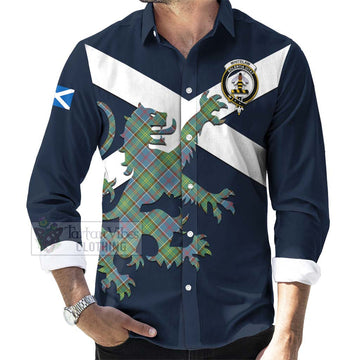 Whitelaw Tartan Lion Rampant Long Sleeve Button Shirt Proudly Display Your Heritage with Alba Gu Brath and Clan Name Men's Shirt - Tartan Vibes Clothing