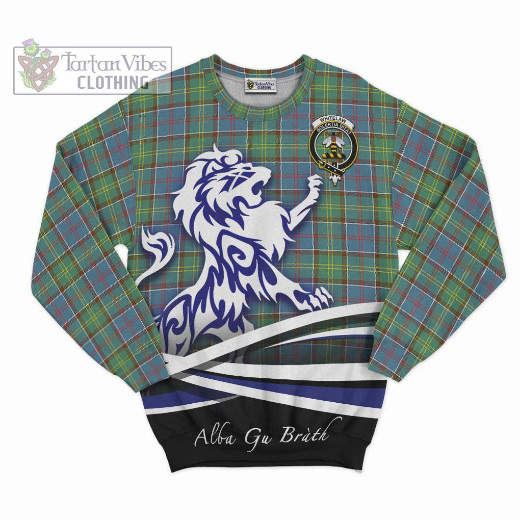 Whitelaw Tartan Sweatshirt with Alba Gu Brath Regal Lion Emblem - Tartan Vibes Clothing