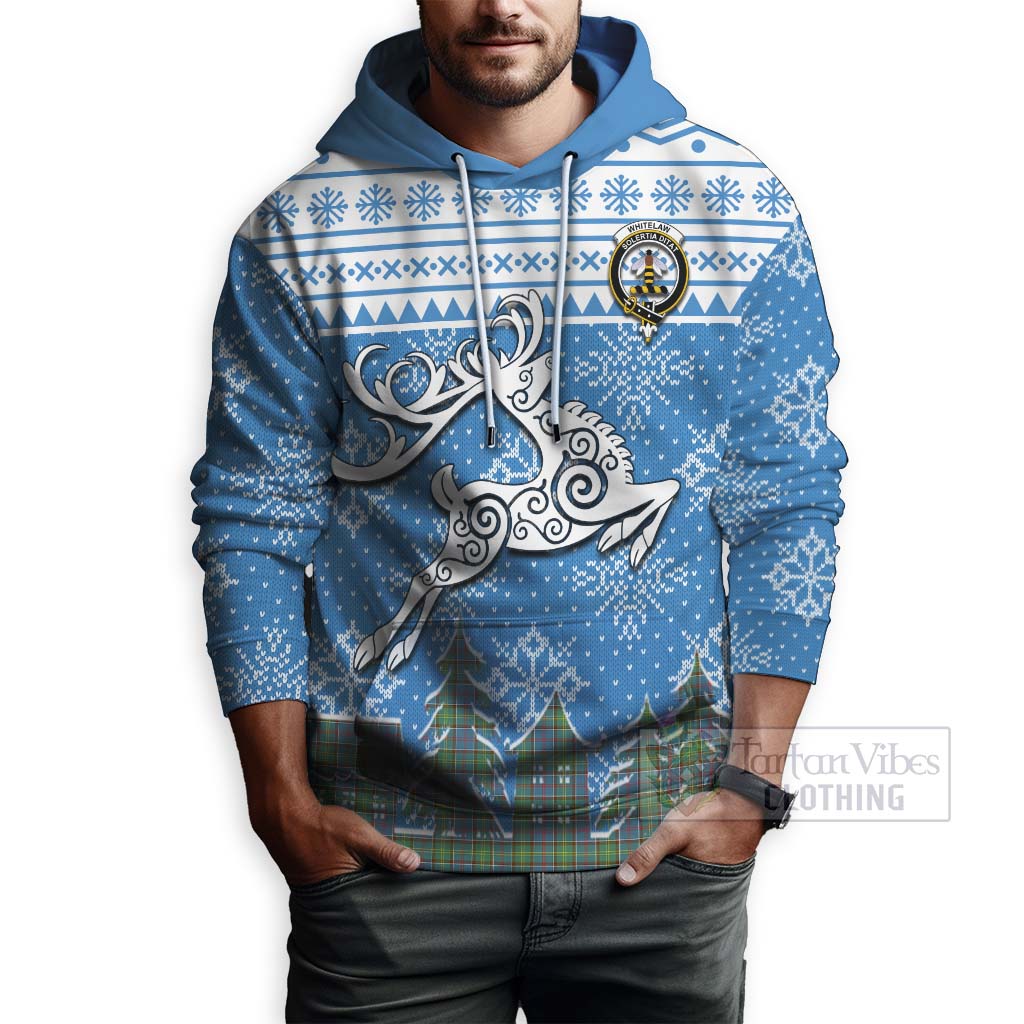 Whitelaw Clan Christmas Hoodie Celtic Reindeer Style - Tartan Vibes Clothing