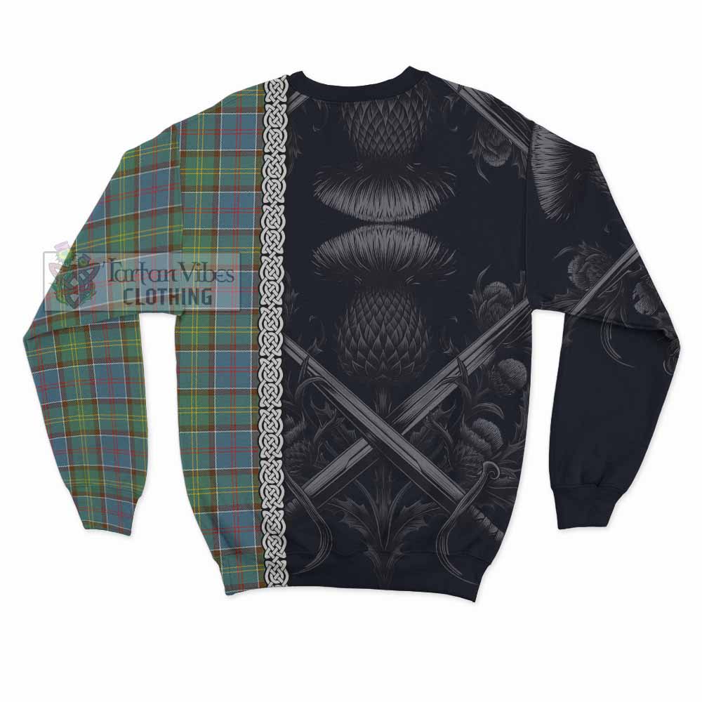 Whitelaw Tartan Sweatshirt with Family Crest Cross Sword Thistle Celtic Vibes - Tartan Vibes Clothing