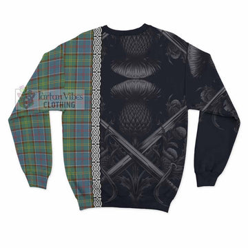 Whitelaw Tartan Sweatshirt with Family Crest Cross Sword Thistle Celtic Vibes - Tartan Vibes Clothing
