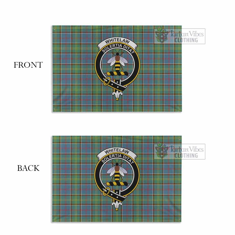 Tartan Vibes Clothing Whitelaw Tartan House Flag with Family Crest